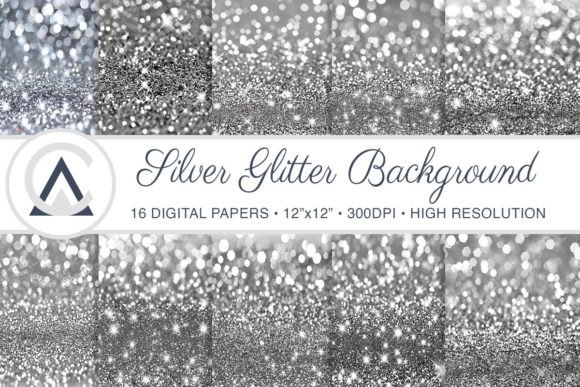 Download Silver Glitter Digital Paper Background - Silver glitter Collection