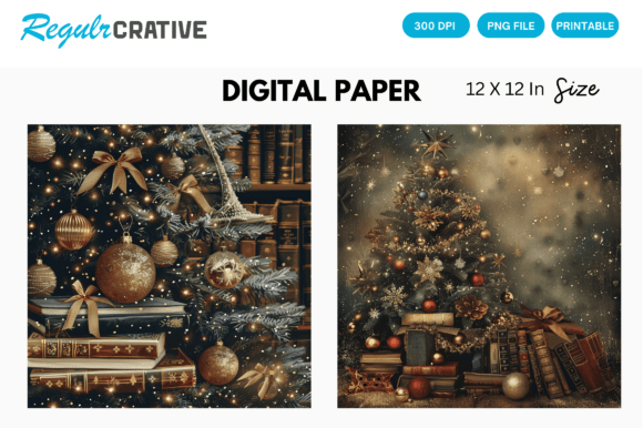 Download Christmas Tree Gold Glitter Digital Pape - Premium Resources