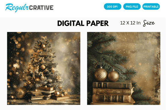 Download Christmas Tree Gold Glitter Digital Pape - Premium Resources