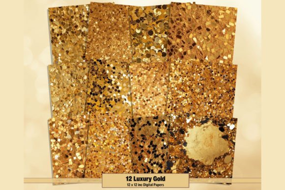 Download Gold Glitter Textures Digital Papers - Premium Bundle