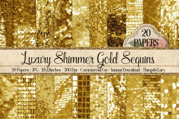 Download Luxury Shimmer Gold Sequin Papers - Luxury shimmer Collection