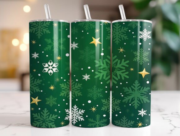 Download Emerald Christmas Pattern Tumbler Wrap - Premium Resources